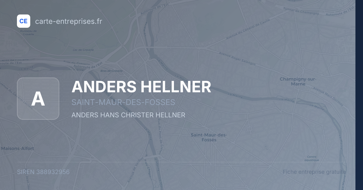 ANDERS HELLNER — 388932956 — fiche entreprise