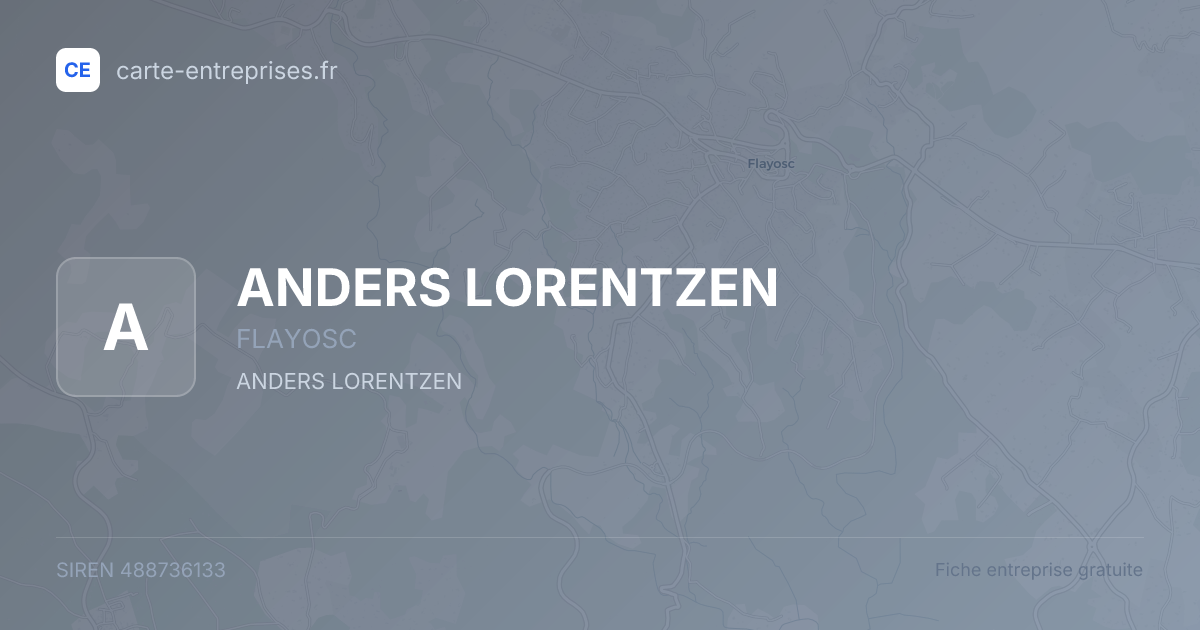 ANDERS LORENTZEN — 488736133 — fiche entreprise