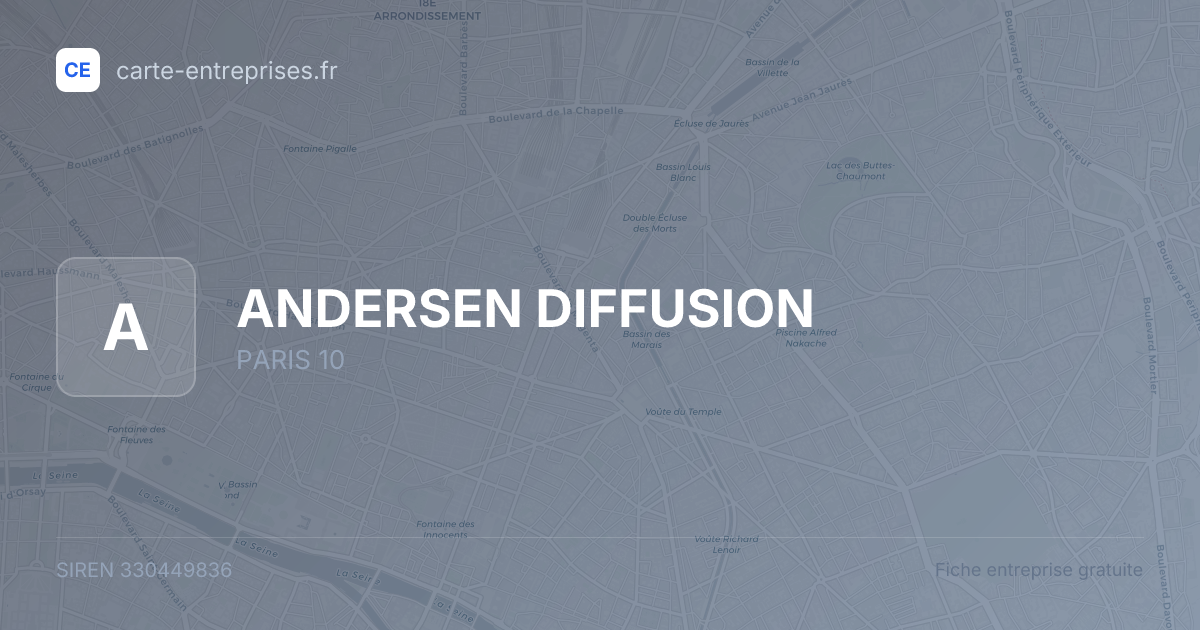 ANDERSEN DIFFUSION — 330449836 — fiche entreprise