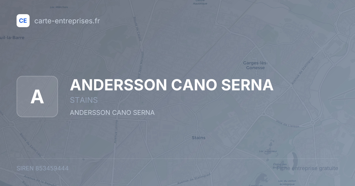 ANDERSSON CANO SERNA — 853459444 — fiche entreprise