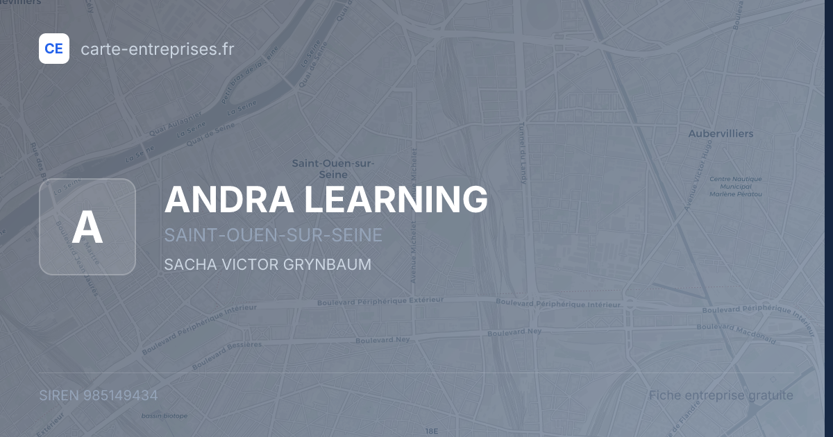 ANDRA LEARNING — 985149434 — fiche entreprise