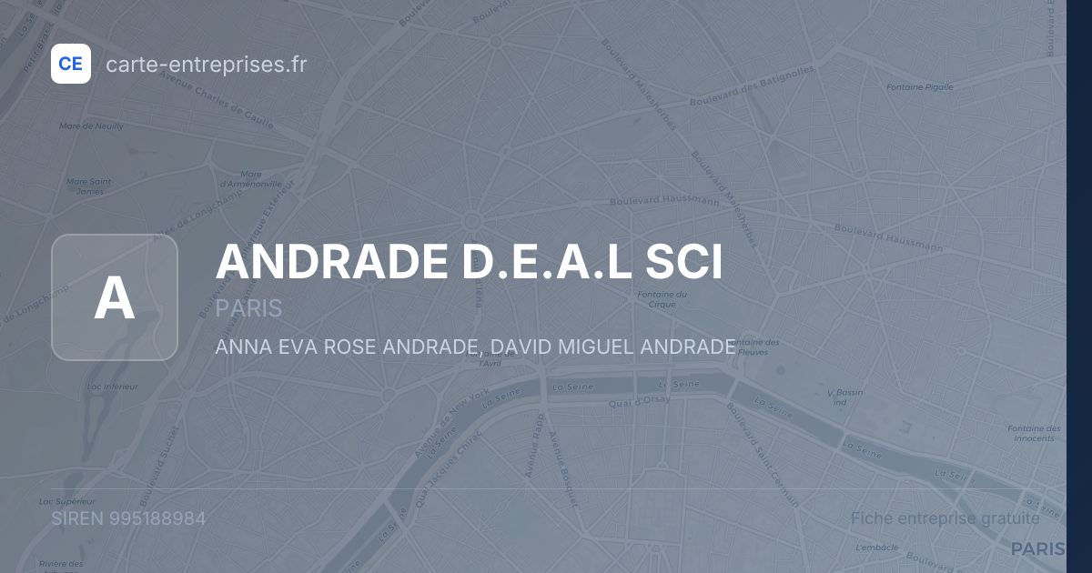 ANDRADE D.E.A.L SCI — 995188984 — fiche entreprise