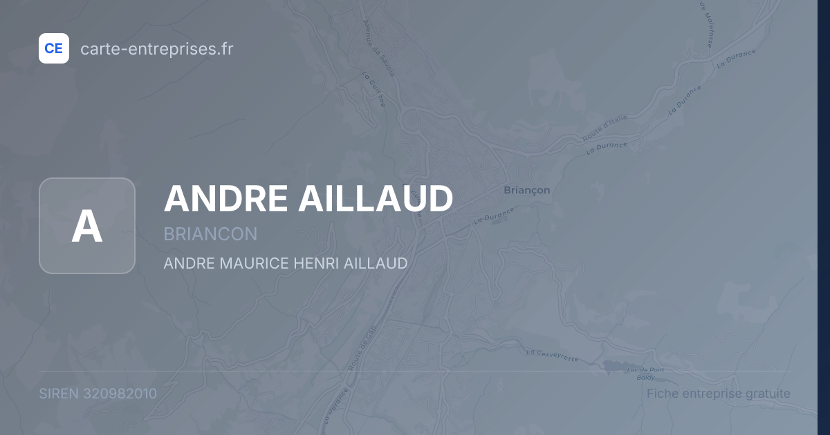 ANDRE AILLAUD — 320982010 — fiche entreprise