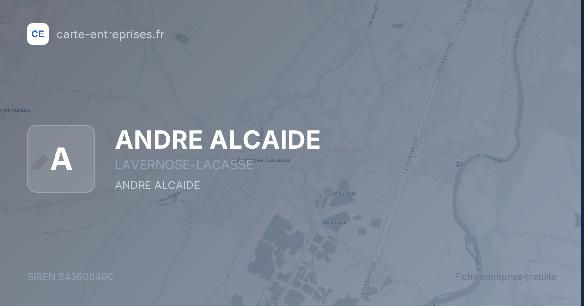 ANDRE ALCAIDE — 343600490 — fiche entreprise