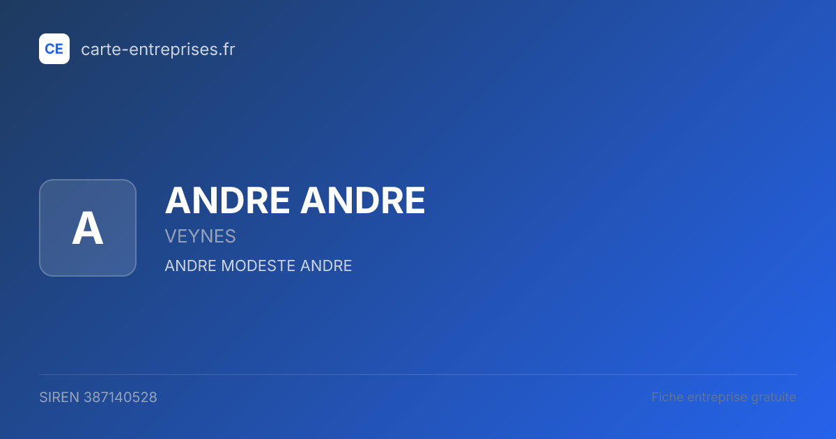 ANDRE ANDRE — 387140528 — fiche entreprise