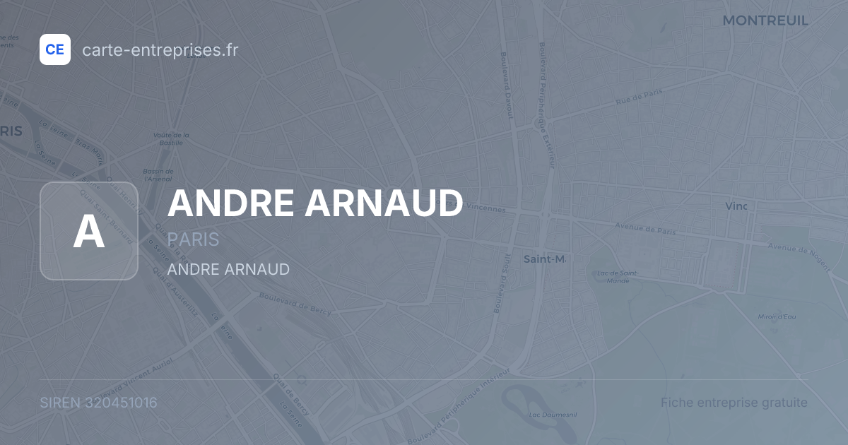 ANDRE ARNAUD — 320451016 — fiche entreprise