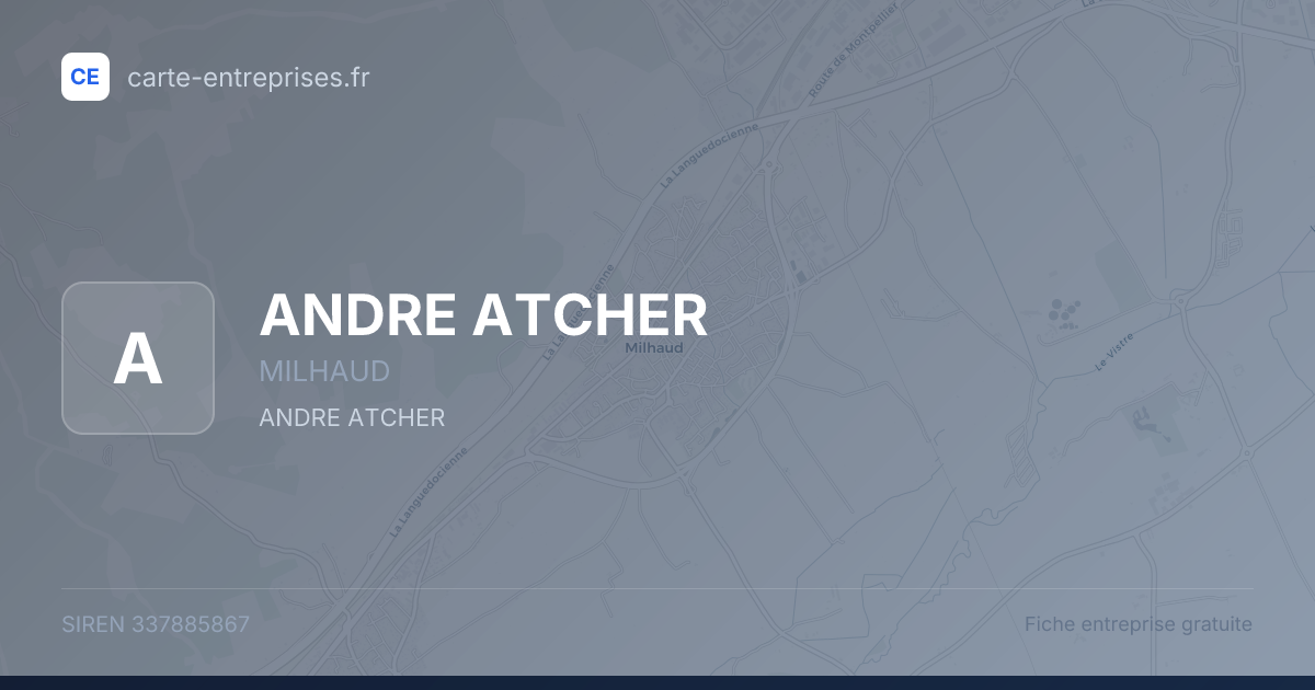 ANDRE ATCHER — 337885867 — fiche entreprise
