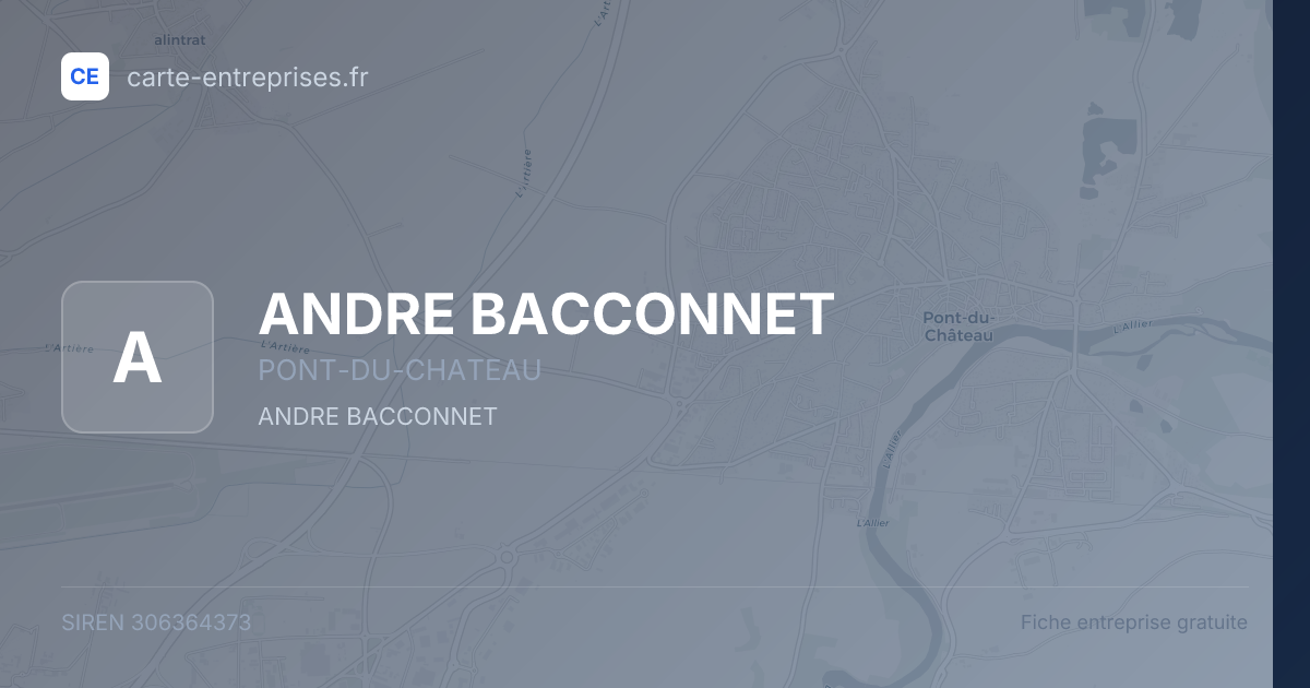 ANDRE BACCONNET — 306364373 — fiche entreprise