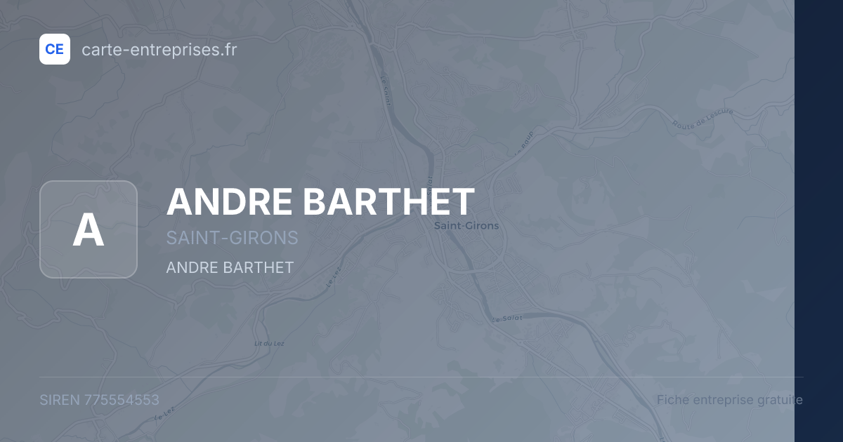 ANDRE BARTHET — 775554553 — fiche entreprise
