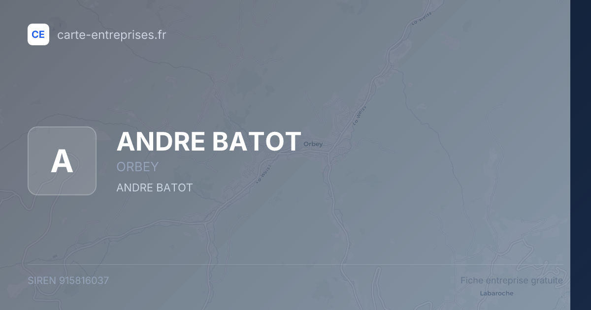 ANDRE BATOT — 915816037 — fiche entreprise