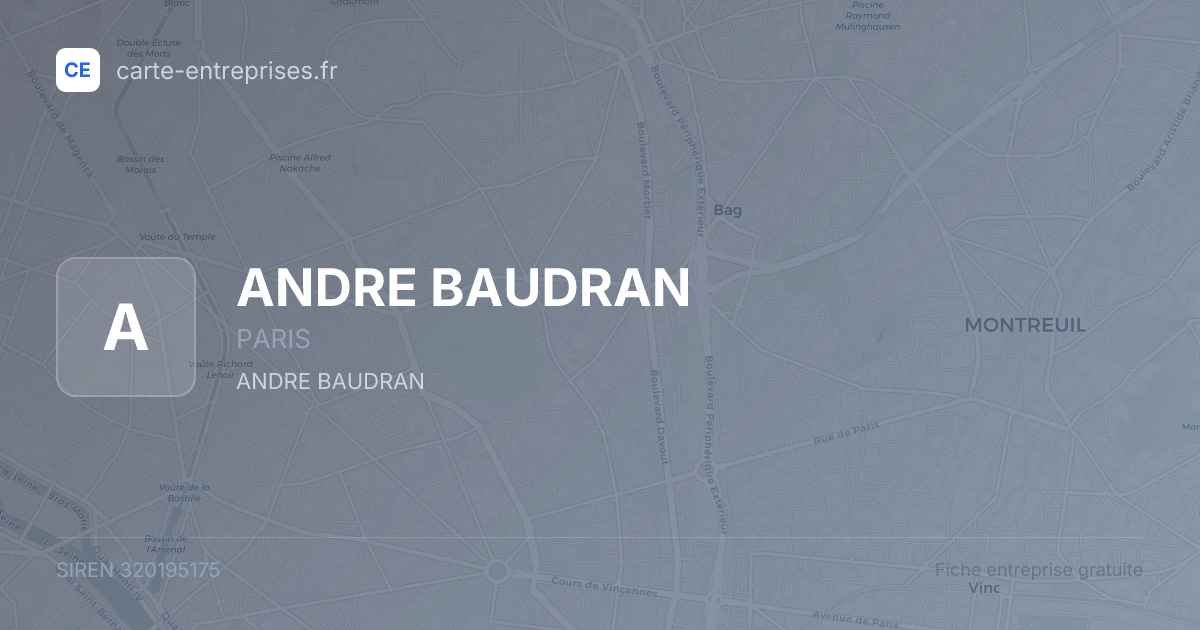 ANDRE BAUDRAN — 320195175 — fiche entreprise