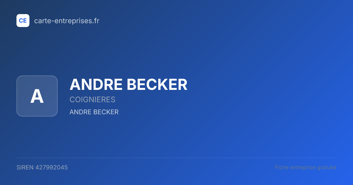 ANDRE BECKER — 427992045 — fiche entreprise