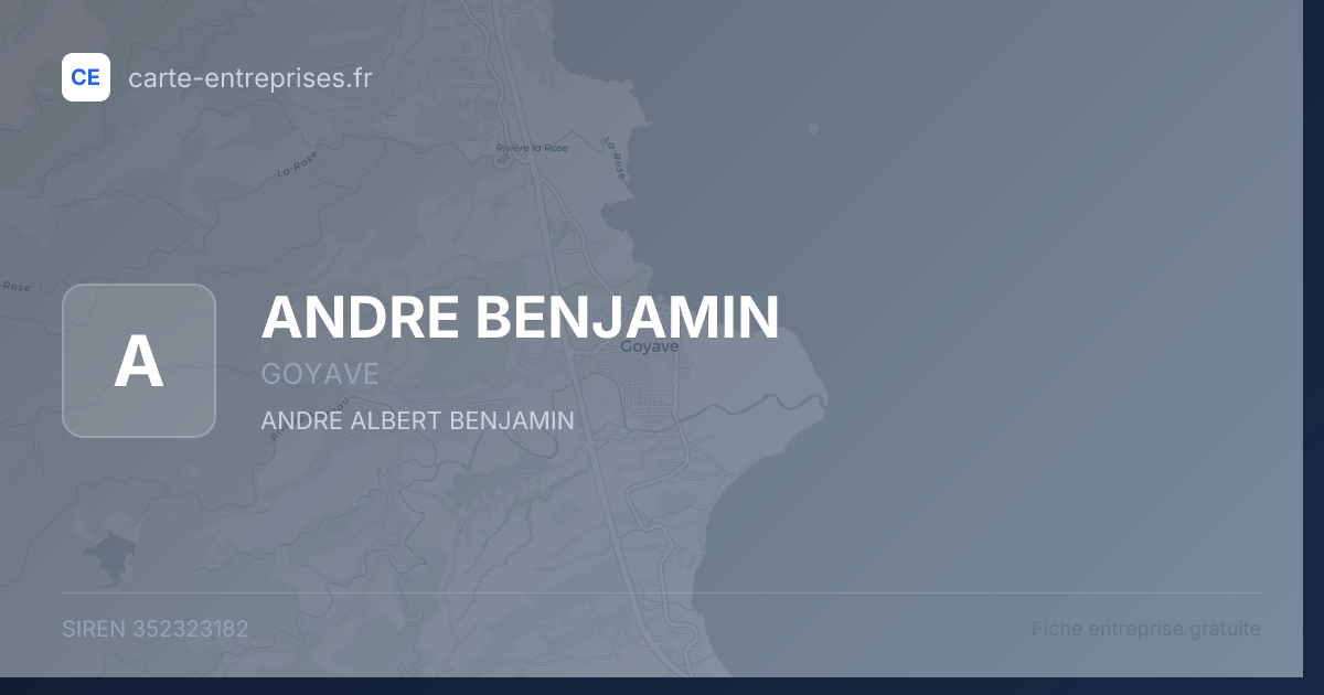 ANDRE BENJAMIN — 352323182 — fiche entreprise