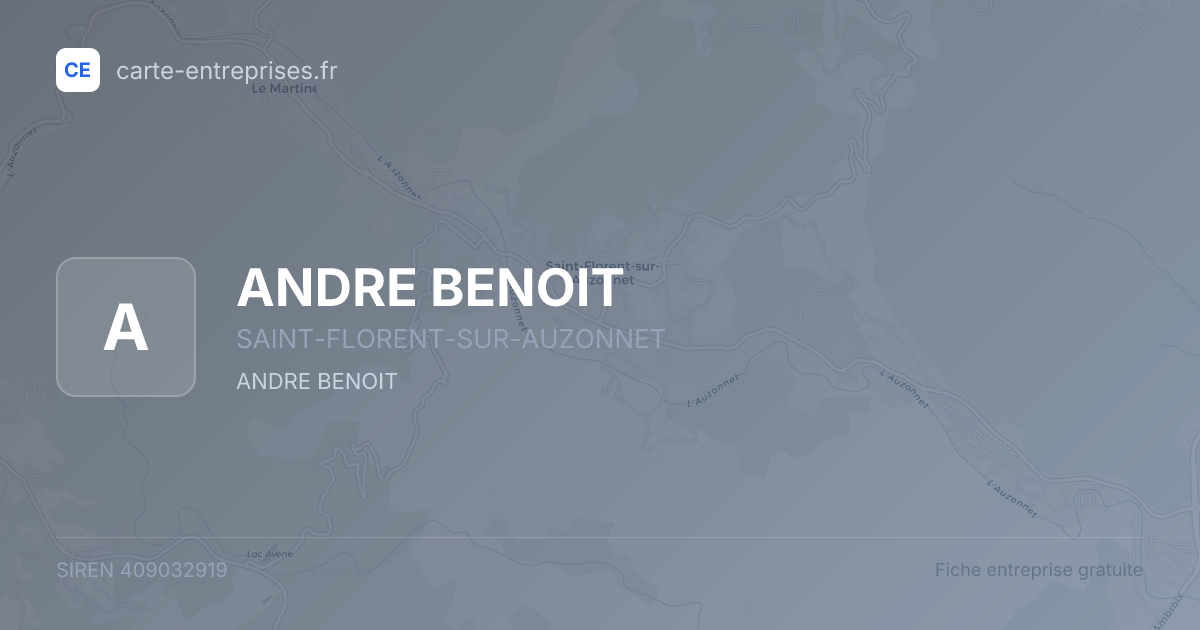 ANDRE BENOIT — 409032919 — fiche entreprise