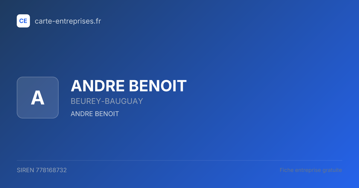 ANDRE BENOIT — 778168732 — fiche entreprise