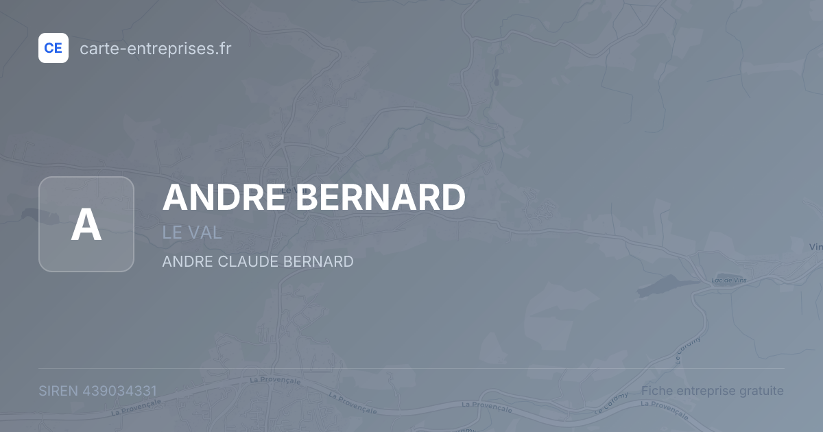 ANDRE BERNARD — 439034331 — fiche entreprise