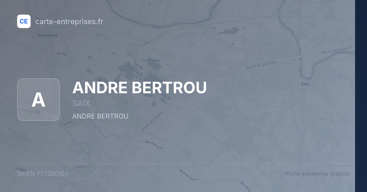 ANDRE BERTROU — 777260167 — fiche entreprise