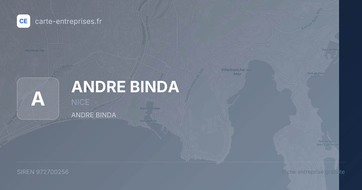 ANDRE BINDA — 972700256 — fiche entreprise