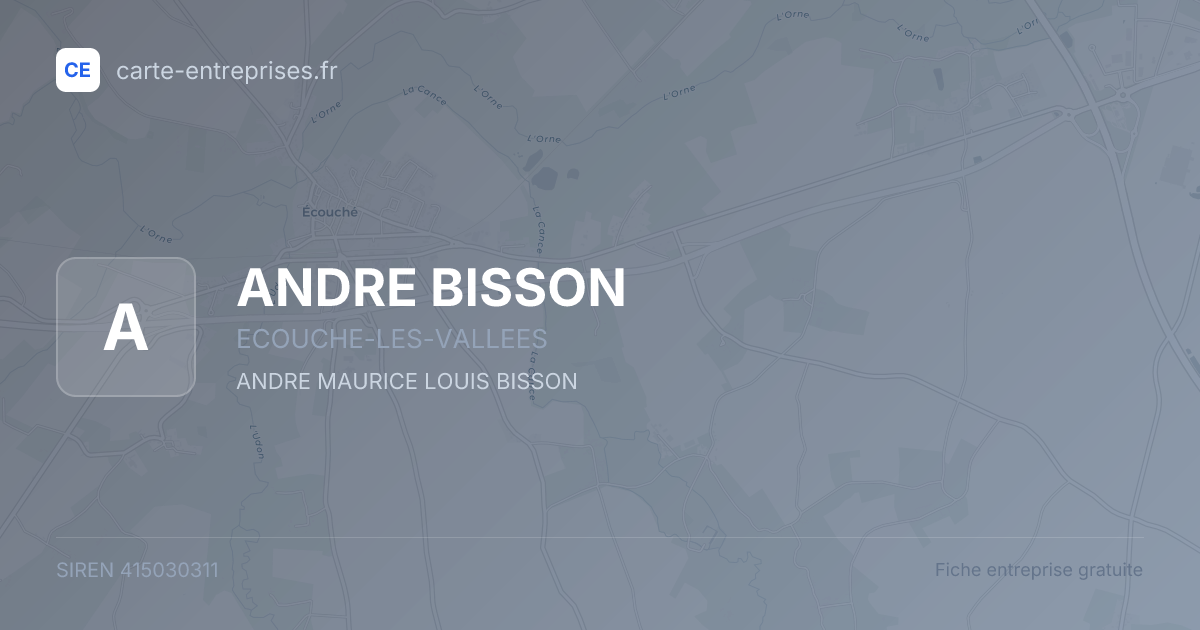 ANDRE BISSON — 415030311 — fiche entreprise