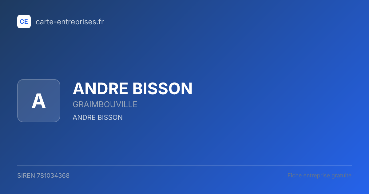 ANDRE BISSON — 781034368 — fiche entreprise