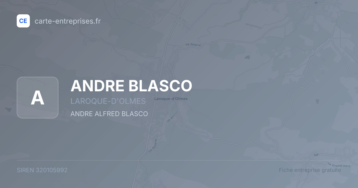 ANDRE BLASCO — 320105992 — fiche entreprise