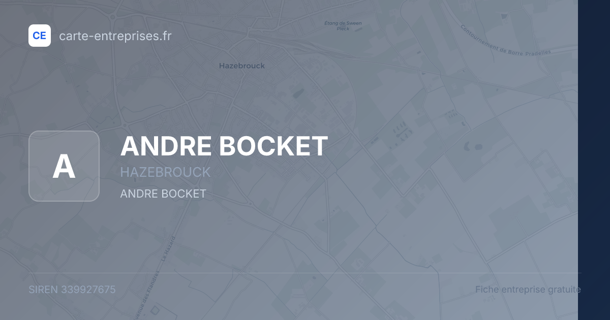 ANDRE BOCKET — 339927675 — fiche entreprise