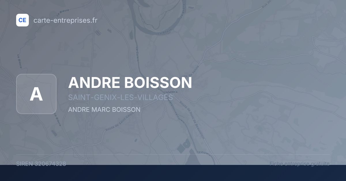 ANDRE BOISSON — 320674328 — fiche entreprise