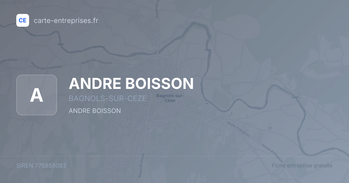 ANDRE BOISSON — 775855083 — fiche entreprise