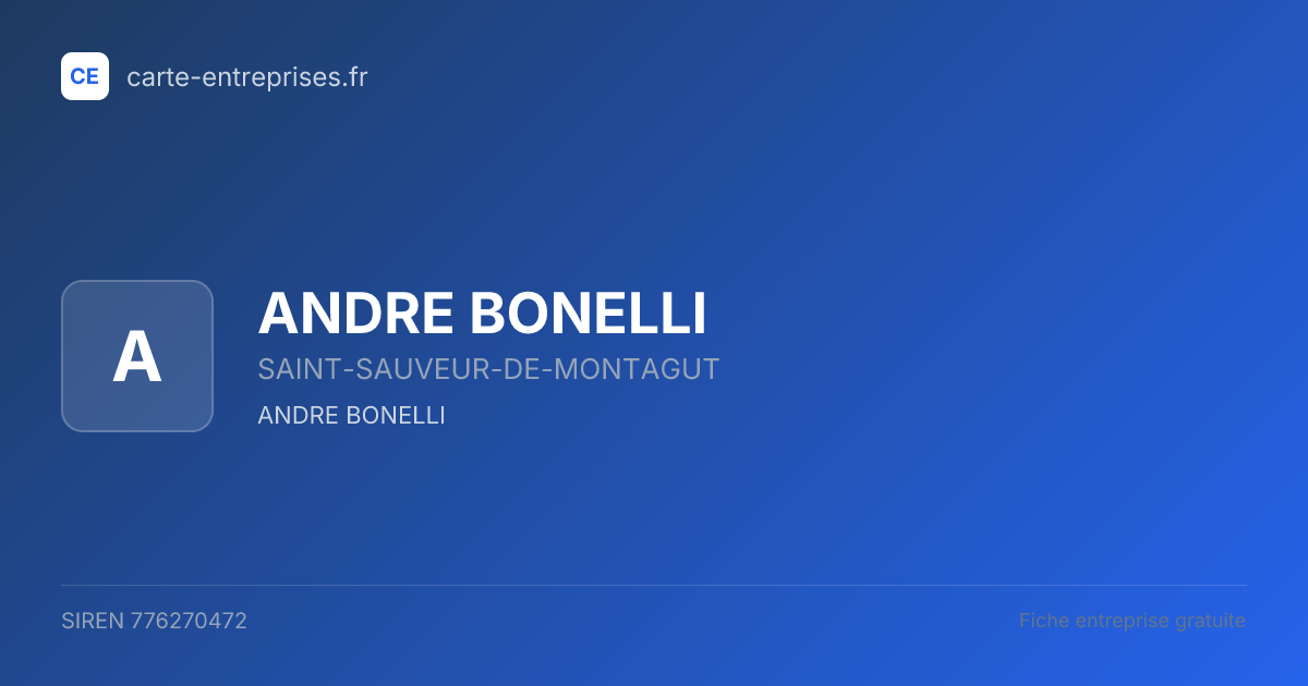 ANDRE BONELLI — 776270472 — fiche entreprise