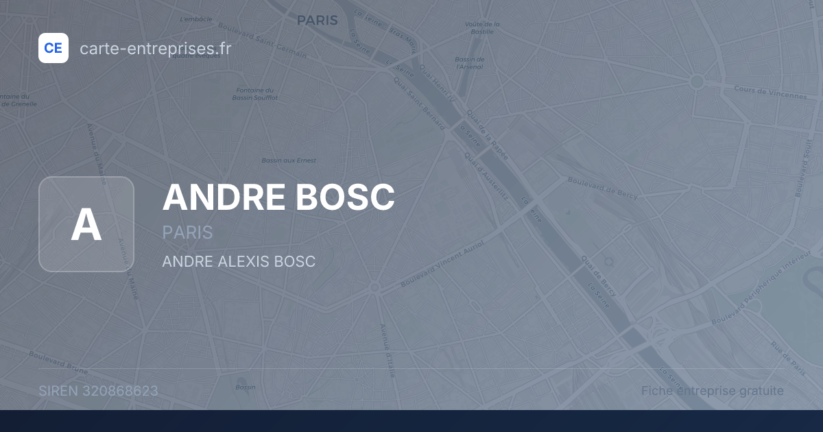 ANDRE BOSC — 320868623 — fiche entreprise