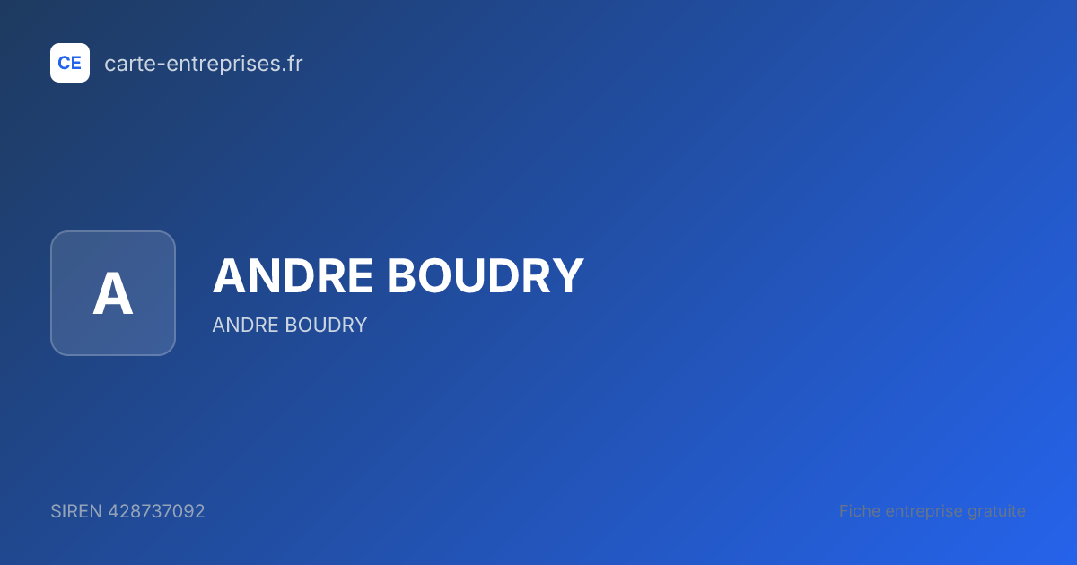ANDRE BOUDRY — 428737092 — fiche entreprise