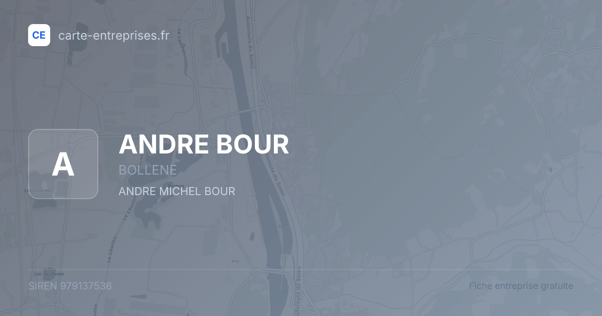 ANDRE BOUR — 979137536 — fiche entreprise