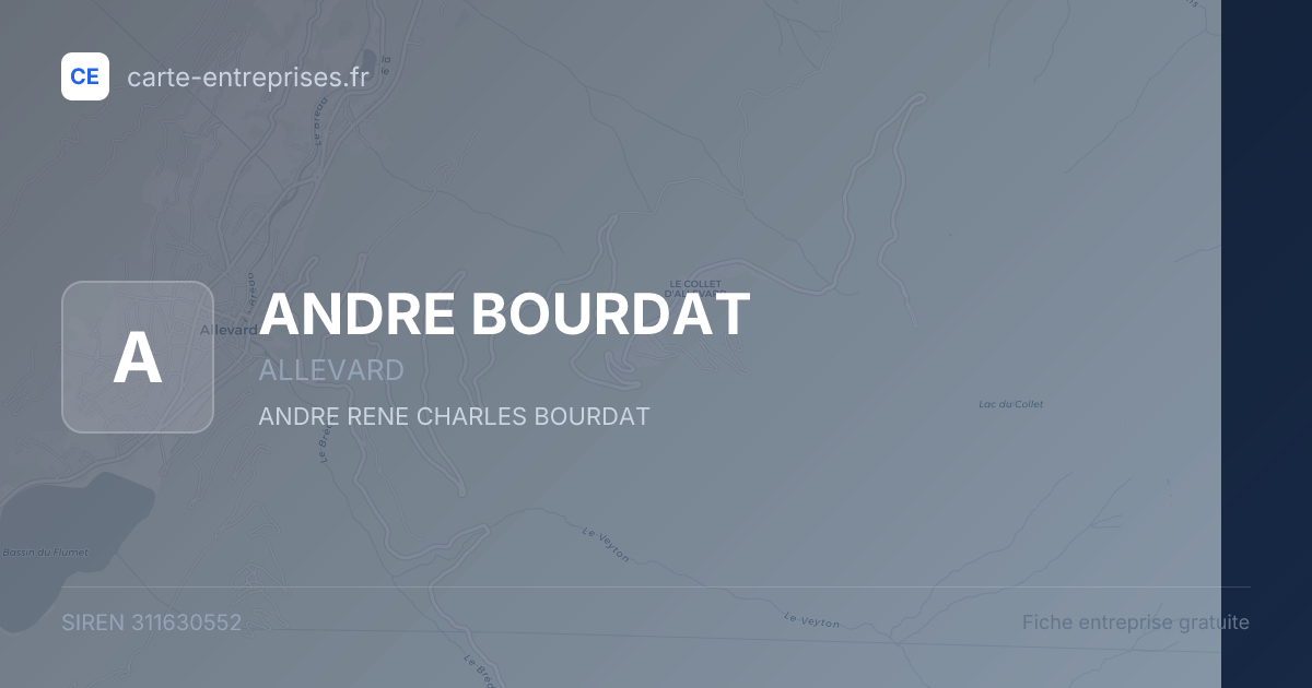 ANDRE BOURDAT — 311630552 — fiche entreprise