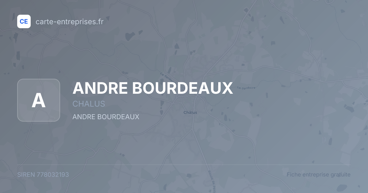 ANDRE BOURDEAUX — 778032193 — fiche entreprise