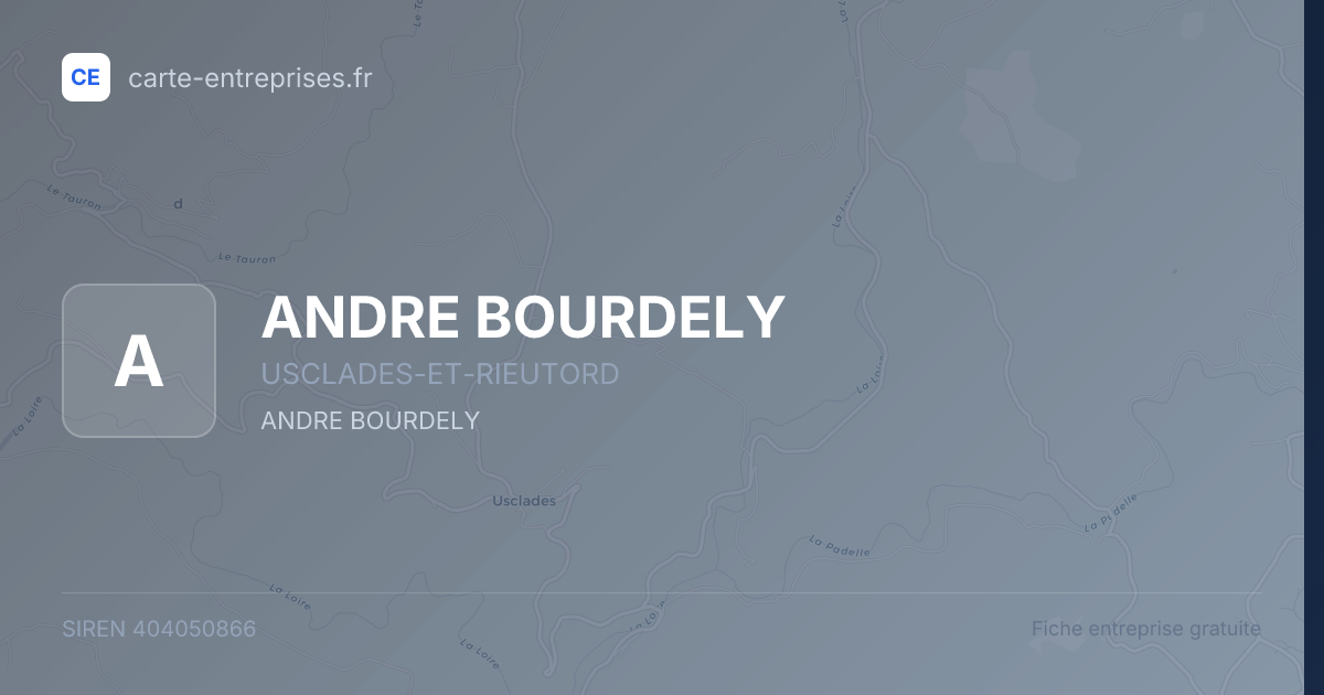 ANDRE BOURDELY — 404050866 — fiche entreprise