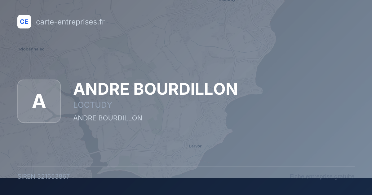 ANDRE BOURDILLON — 321653867 — fiche entreprise