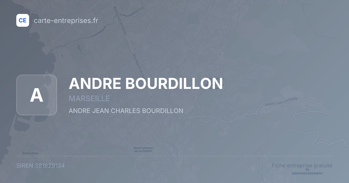 ANDRE BOURDILLON — 381829134 — fiche entreprise