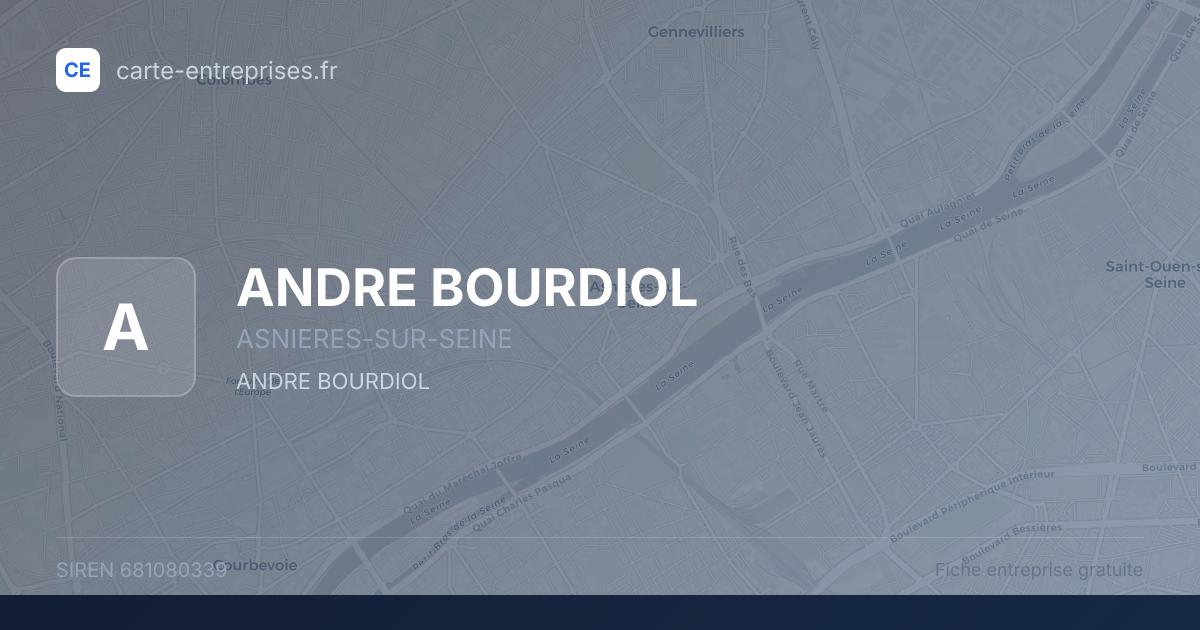 ANDRE BOURDIOL — 681080339 — fiche entreprise