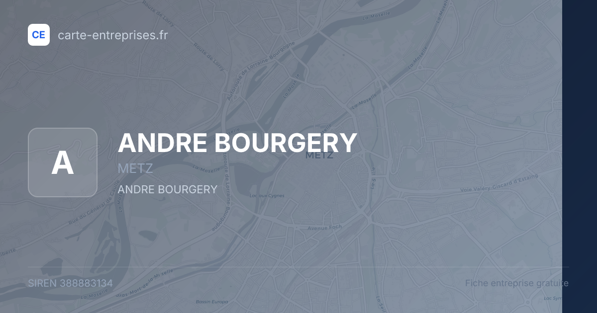 ANDRE BOURGERY — 388883134 — fiche entreprise
