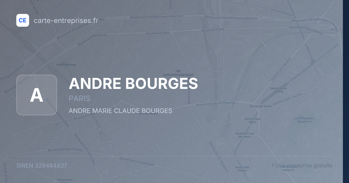 ANDRE BOURGES — 328484837 — fiche entreprise