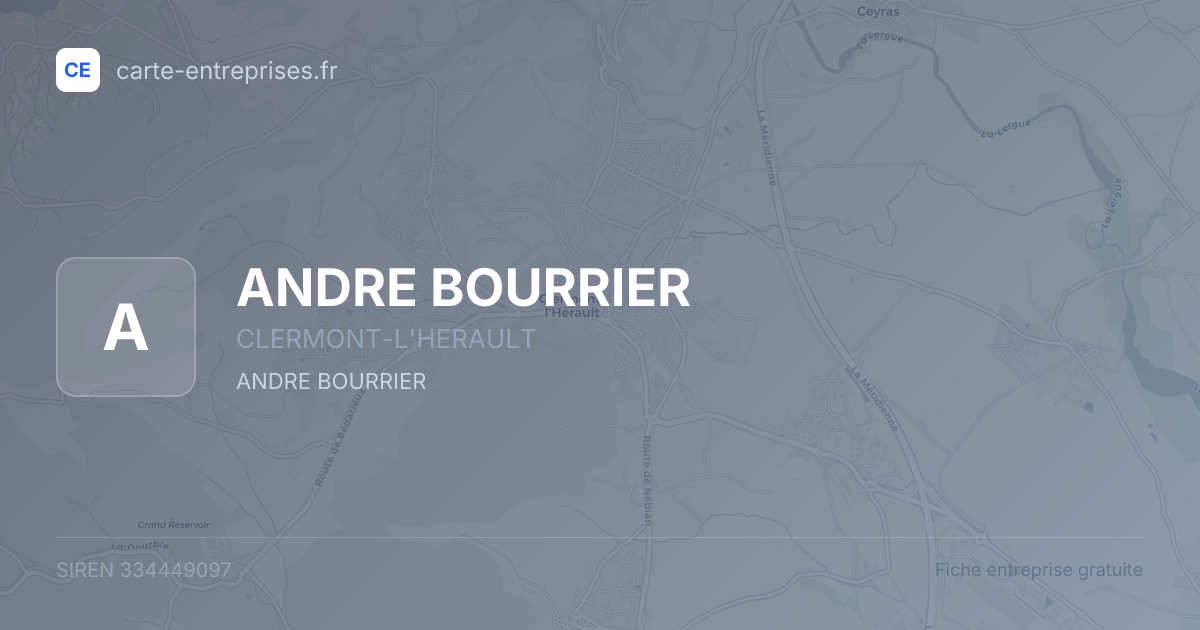 ANDRE BOURRIER — 334449097 — fiche entreprise