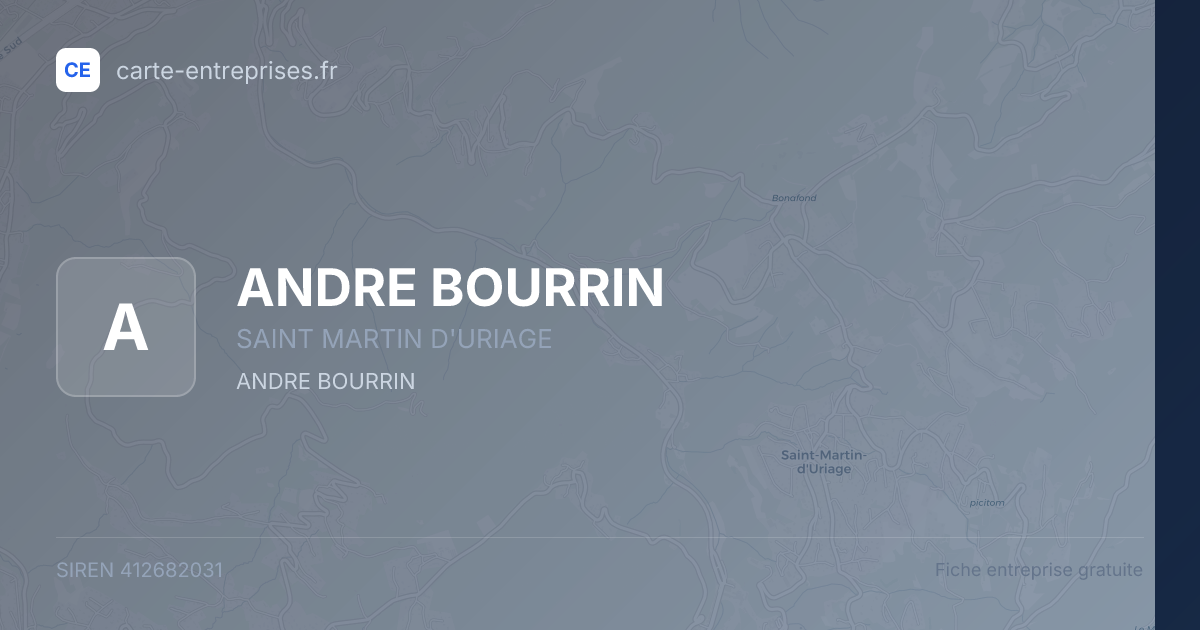 ANDRE BOURRIN — 412682031 — fiche entreprise