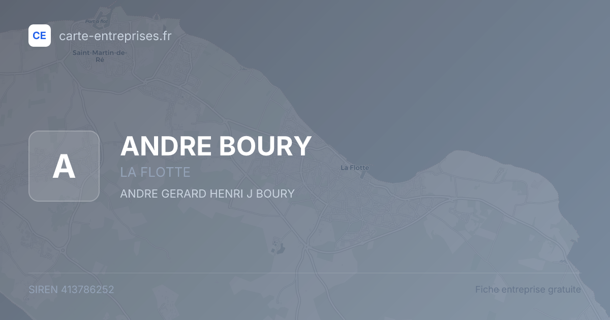 ANDRE BOURY — 413786252 — fiche entreprise