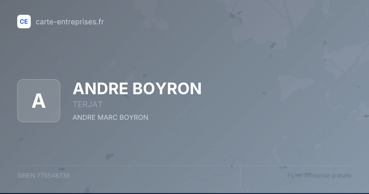 ANDRE BOYRON — 775548738 — fiche entreprise