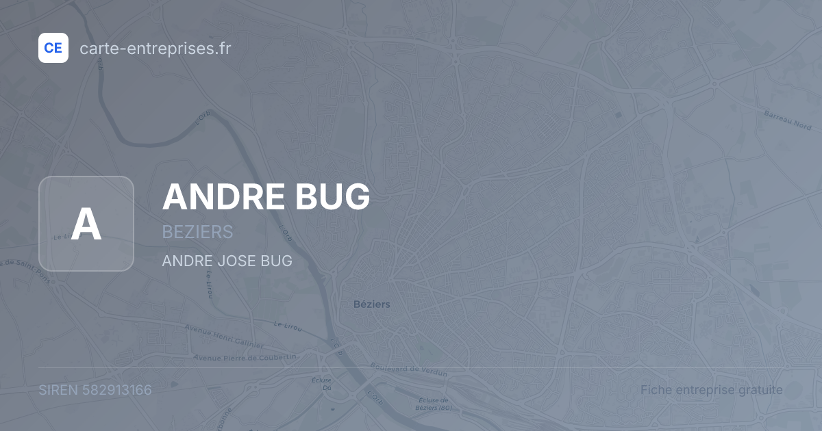 ANDRE BUG — 582913166 — fiche entreprise