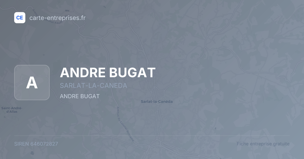 ANDRE BUGAT — 646072827 — fiche entreprise