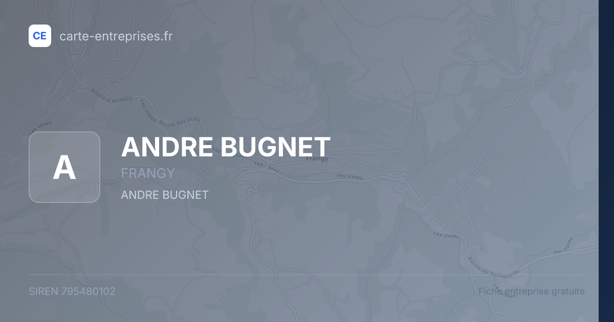 ANDRE BUGNET — 795480102 — fiche entreprise