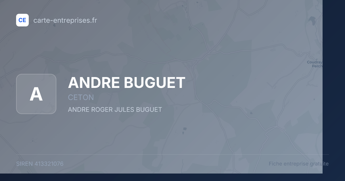 ANDRE BUGUET — 413321076 — fiche entreprise