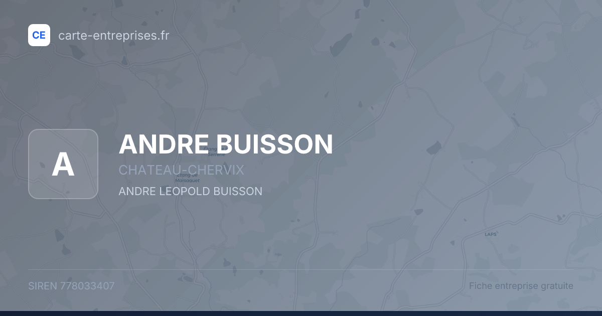 ANDRE BUISSON — 778033407 — fiche entreprise