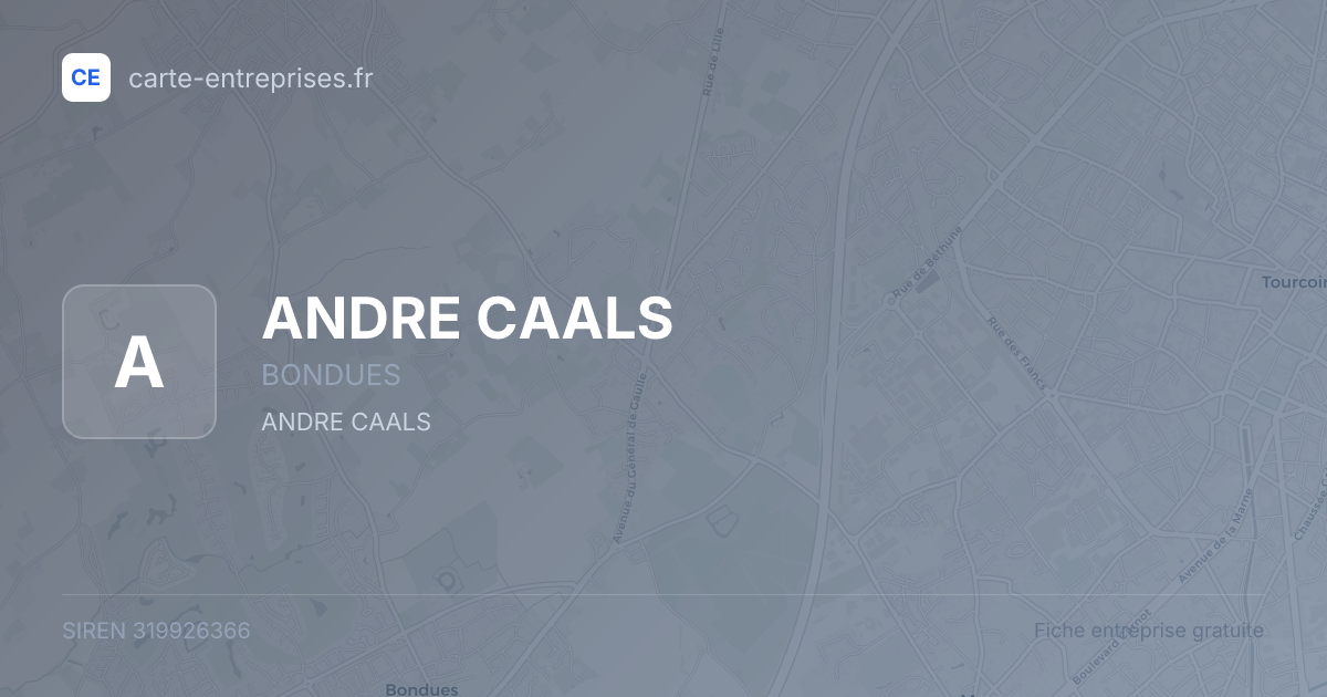 ANDRE CAALS — 319926366 — fiche entreprise